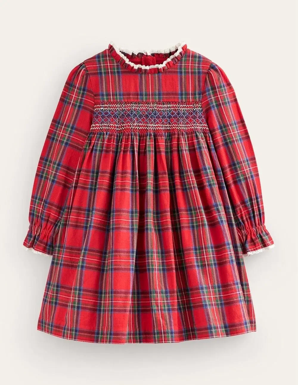 Mini Boden Girls' Heritage Check Cotton Dress
